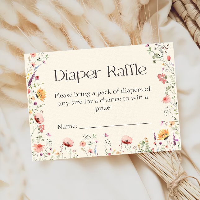 Wildblume Baby in Bloom Diaper Raffle Baby Dusche Begleitkarte (Von Creator hochgeladen)