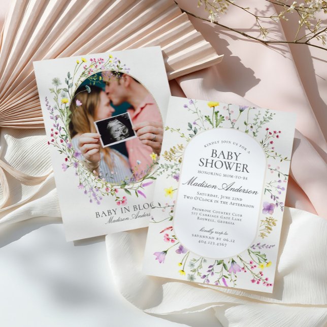 Wildblume Baby in Bloom Floral Baby Dusche Einladung (Von Creator hochgeladen)