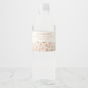 Wildblume Baby in Bloom Girl Babydusche Wasserflaschenetikett