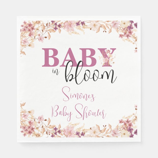 Wildblume Baby in Bloom Napkins Serviette (Vorderseite)