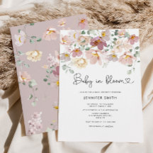 Wildblume Baby in Blüte Babydusche Einladung