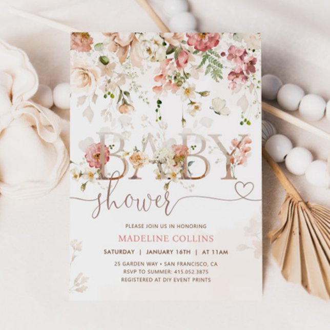 Wildblume Baby in blütenblütenblütendusche Einladung (Von Creator hochgeladen)