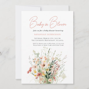 Wildblume Baby in Blütendusche Einladung