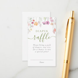 Wildblume Baby Showdiaper Raffle Ticket Begleitkarte