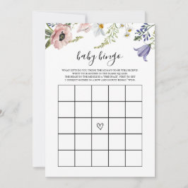 Wildblume Baby Shower Baby Bingo Game Card Einladung