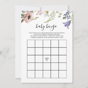Wildblume Baby Shower Baby Bingo Game Card Einladung