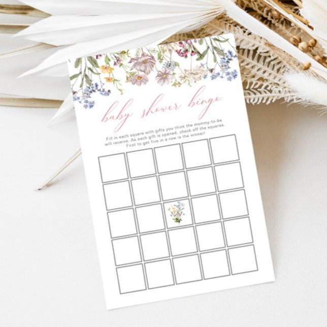 Wildblume Baby Shower Bingo Floral Pink Girl (Von Creator hochgeladen)