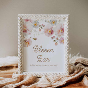Wildblume Baby Shower Bloom Bar Poster