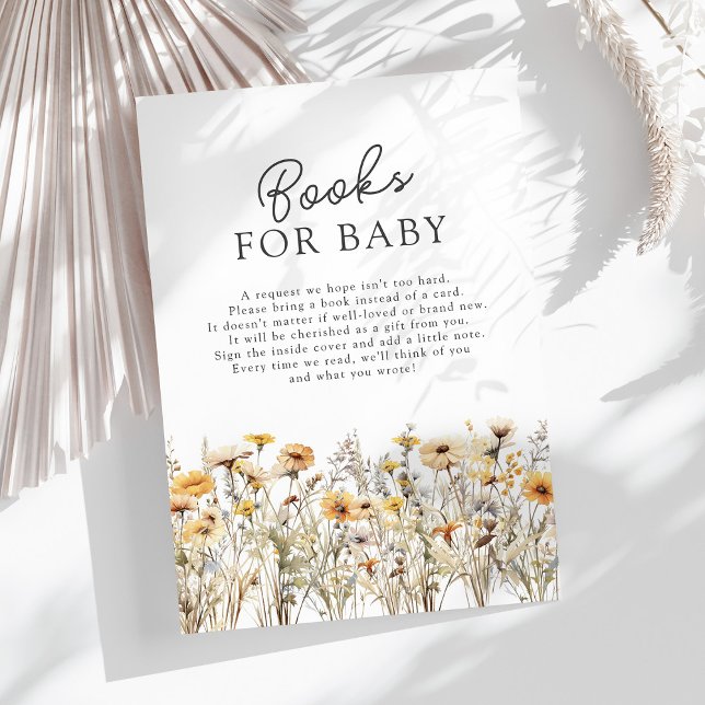 Wildblume Baby Shower Books for Baby Begleitkarte (Von Creator hochgeladen)