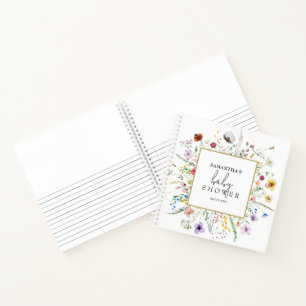 Wildblume Baby Shower Gästebuch Notizbuch