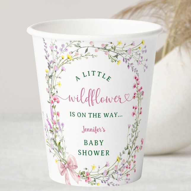 Wildblume Baby Shower Girl Pink Floral Pappbecher (Von Creator hochgeladen)