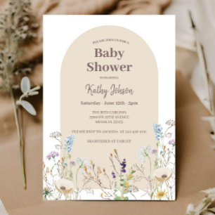 Wildblume Baby Shower Invitation Girl Einladung
