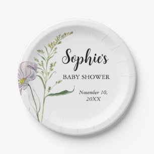 Wildblume Baby Shower Paper Plate Pappteller