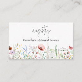 Wildblume Baby Shower Registry Begleitkarte