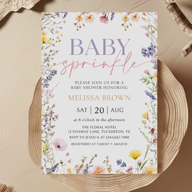 Wildblume Baby Sprinkle Baby Dusche Einladung (Von Creator hochgeladen)