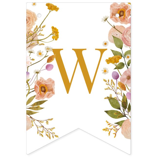 Wildblume Babyduschbanner, Thema Garden Party Wimpelkette (Erste Fahne)