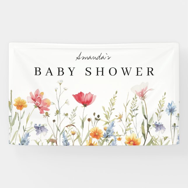 Wildblume-Babydusche Banner (Horizontal)