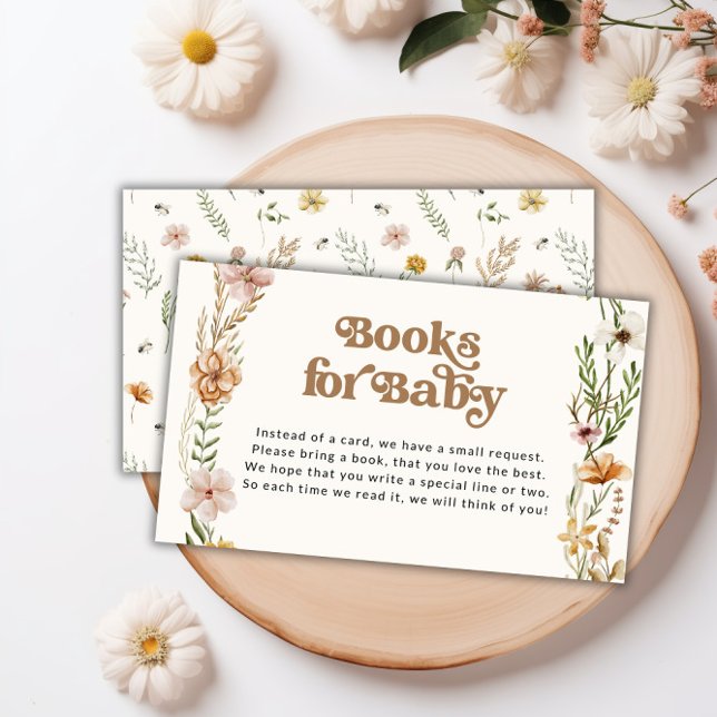 Wildblume Babydusche Buchungskarte Begleitkarte (Wildflower Baby Shower Book Request Enclosure Card)