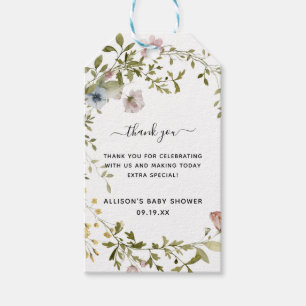 Wildblume Babydusche Danke, dass ihr Tags gegebe Geschenkanhänger