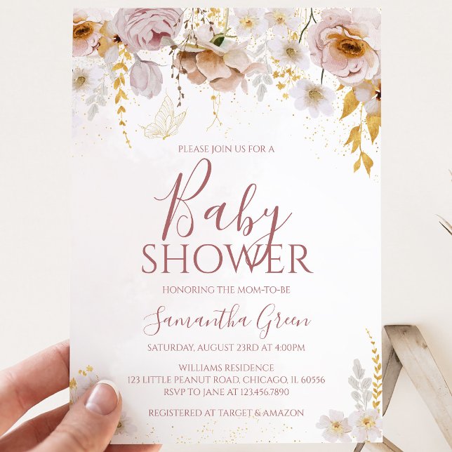 Wildblume Babydusche Einladung (Von Creator hochgeladen)