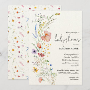 Wildblume Babydusche Einladung