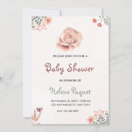 Wildblume Babydusche Einladung