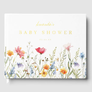Wildblume Babydusche Gästebuch