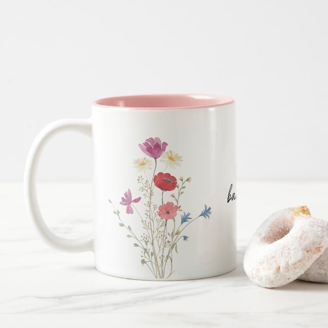 Wildblume Babydusche Kaffee Tasse (Mit Donut)
