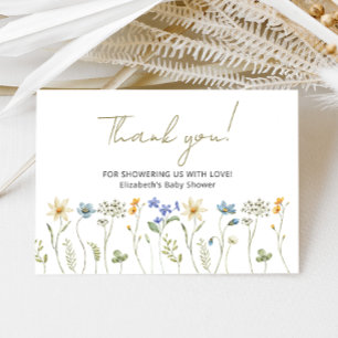 Wildblume Babydusche Minimalistisch Dankeskarte
