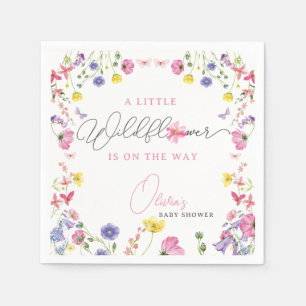 Wildblume Babydusche Napkins   Anpassbarer Text Serviette