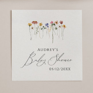Wildblume Babydusche Napkins Serviette