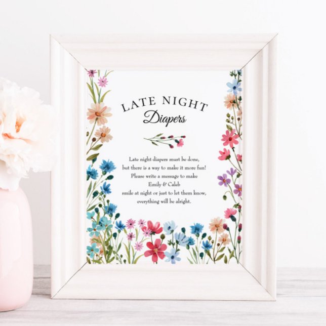 Wildblume Babydusche Späte Nachttücher drucken Poster (Von Creator hochgeladen)