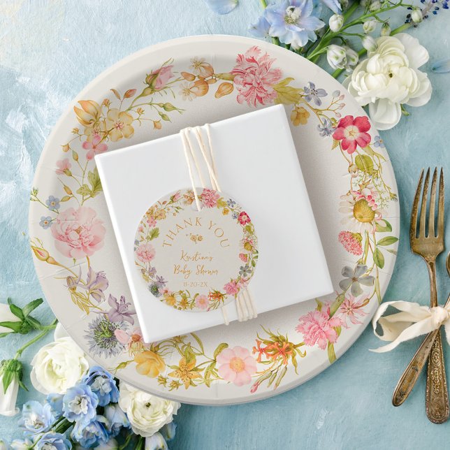 Wildblume Babydusche Vintag Geschenkanhänger (Von Creator hochgeladen)