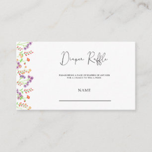 Wildblume Babydusche-Windel-Gewinnspiel Begleitkarte