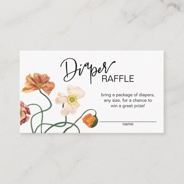 Wildblume Babydusche Windelwanne Umschließung Ca Begleitkarte (Vorderseite)