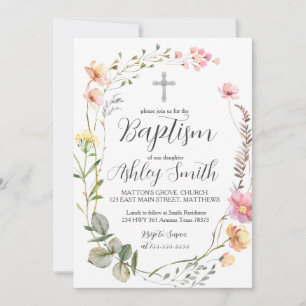 Wildblume BAPTISM Einladung