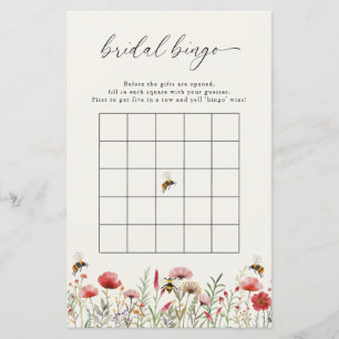 Wildblume bedeutet Bridal Bingo Game Card zu sein