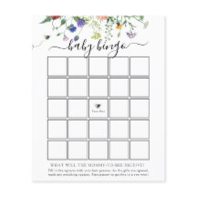 Wildblume Bee Baby Bingo Game Card