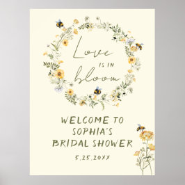 Wildblume Bee Brautparty Begrüßungszeichen Poster