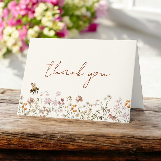Wildblume Bee Brautparty Danke Karte (Von Creator hochgeladen)