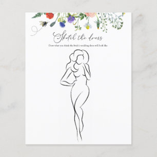 Wildblume Bee Brautparty Sketch das Kleid