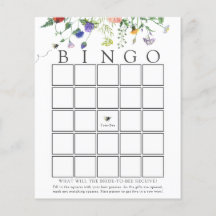 Wildblume Bee Bridal Bingo Game Card