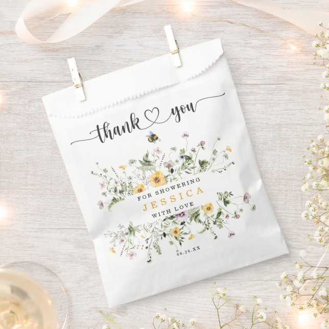 Wildblume Bee Rustic Baby Shower Gevor Bag Geschenktütchen (Ausgeschnitten)