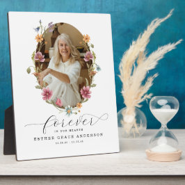 Wildblume Beerdigung für immer in unserem Herzen Fotoplatte