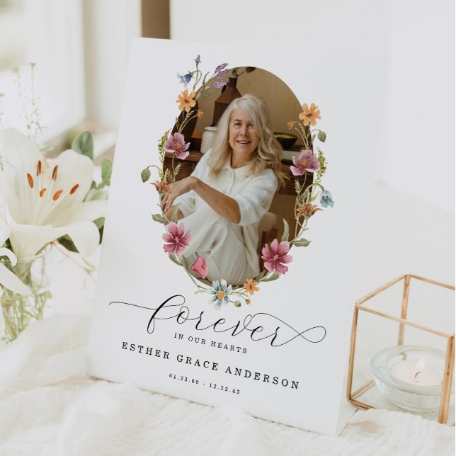 Wildblume Beerdigung für immer in unserem Herzen Sockelschild (Von Creator hochgeladen)