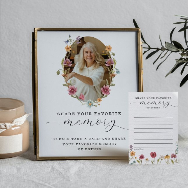Wildblume Beerdigung Teilen Sie ein Memory Sign Hinweiskarte (Von Creator hochgeladen)