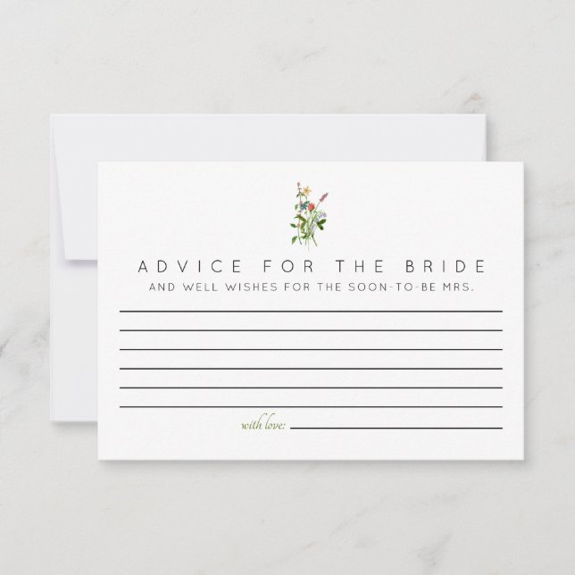 Wildblume Beratung für die Bride Cards RSVP Karte (Vorderseite)