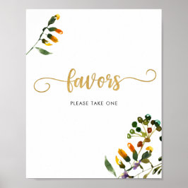 Wildblume bevorzugt BITTE EIN Zeichen NEHMEN Poster