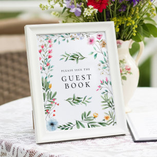 Wildblume Bitte Unterschreiben Sie das Gästebuchze Poster