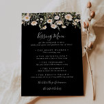 Wildblume Black Wedding Kissing Menu Game Card<br><div class="desc">Diese Wildblume Black Wedding Kissing Menü-Game-Karte ist ideal für einen modernen Hochzeitsempfang. Das Design präsentiert anmutige und elegante Aquarellfarben,  die von Hand in Rosa und Multicolor gehalten und in hübschen Bouquets angeordnet sind.</div>